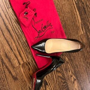 KATE Christian Louboutin Black Patent Leather Heels